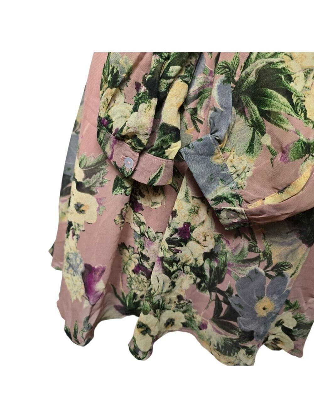 Ninth Wonder Floral Mini Dress Long Sleeves V Neck M - Picture 5 of 8